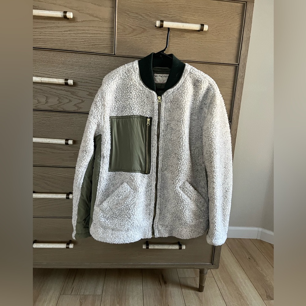 Free People We The Free Sherpa Jacket Desert Green